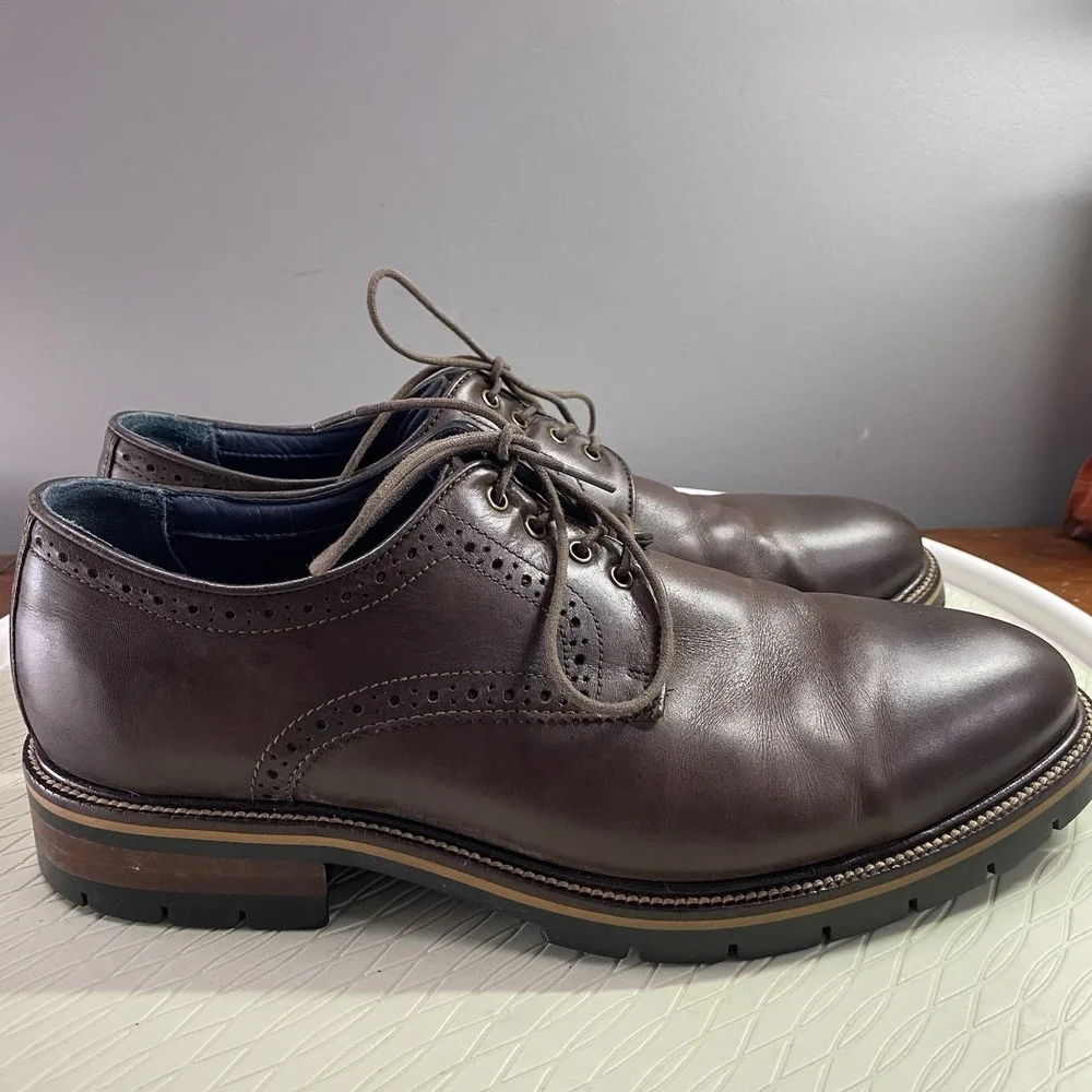 Men's‎ Johnston&Murphy Dark Brown Shoes Sz.10.5M Leather Lace Up PROM WEDDING